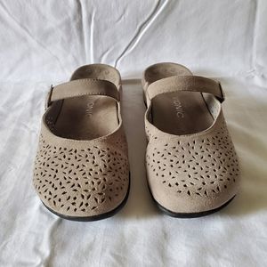 Gray Vionic Mary Jane Mules